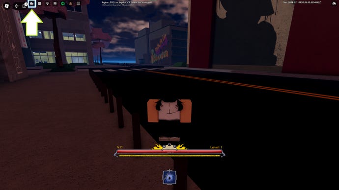 A screenshot from the Roblox game Peroxide showing the game's settings button.