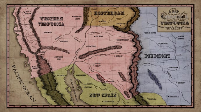A map in Rosewater.